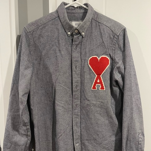 AMI Paris' Ami De Coeur button Down Shirt - Picture 1 of 4